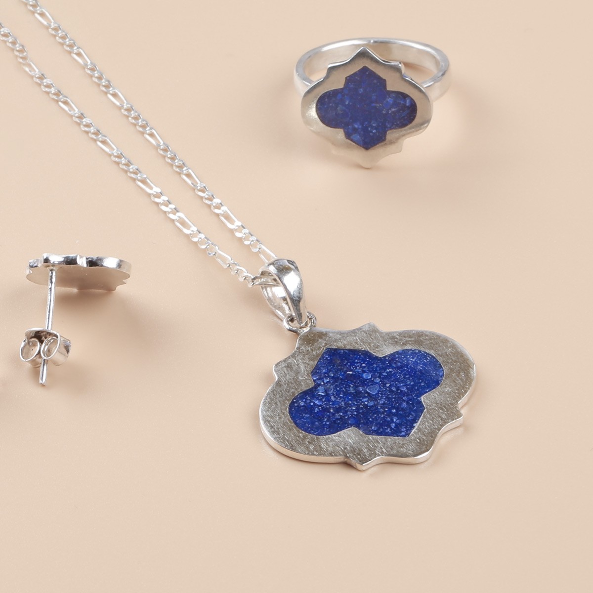 Azure Lapis Jewelry Set| Handmade 2