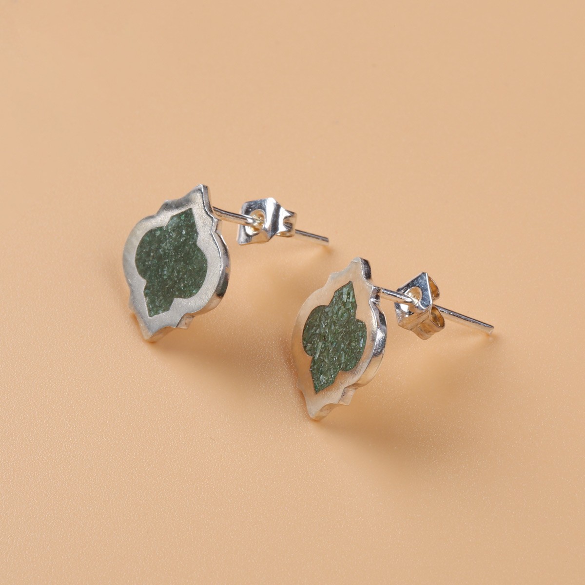 Green Bamyan Turquoise Handmade Earrings 1