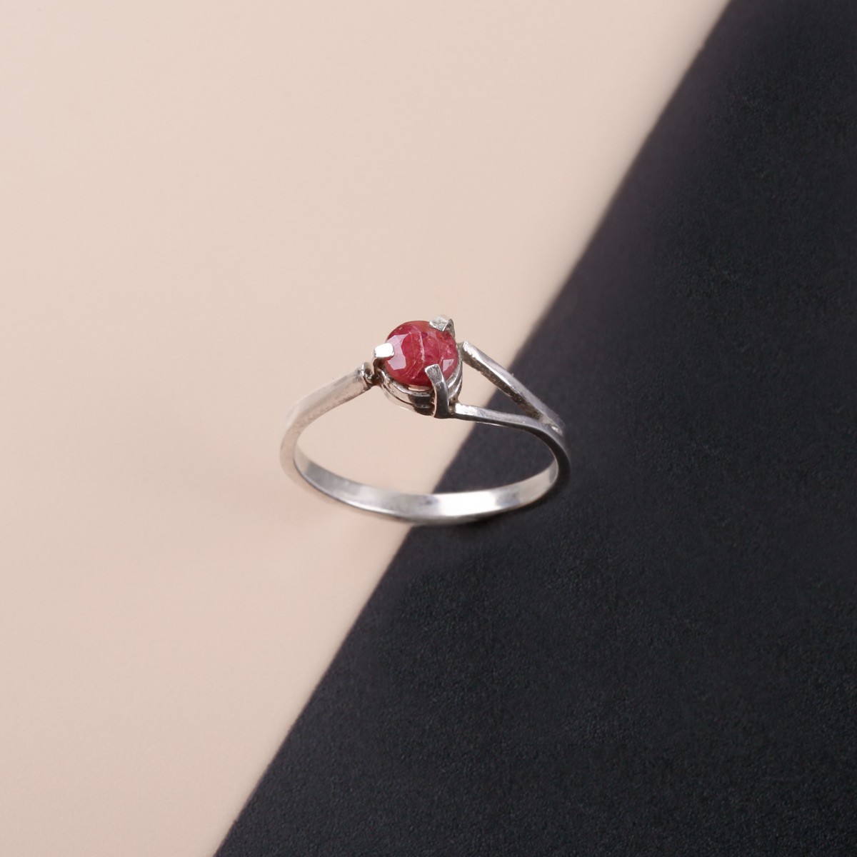 Pink Ruby Ring| Women's Handmade Silver Ring 1