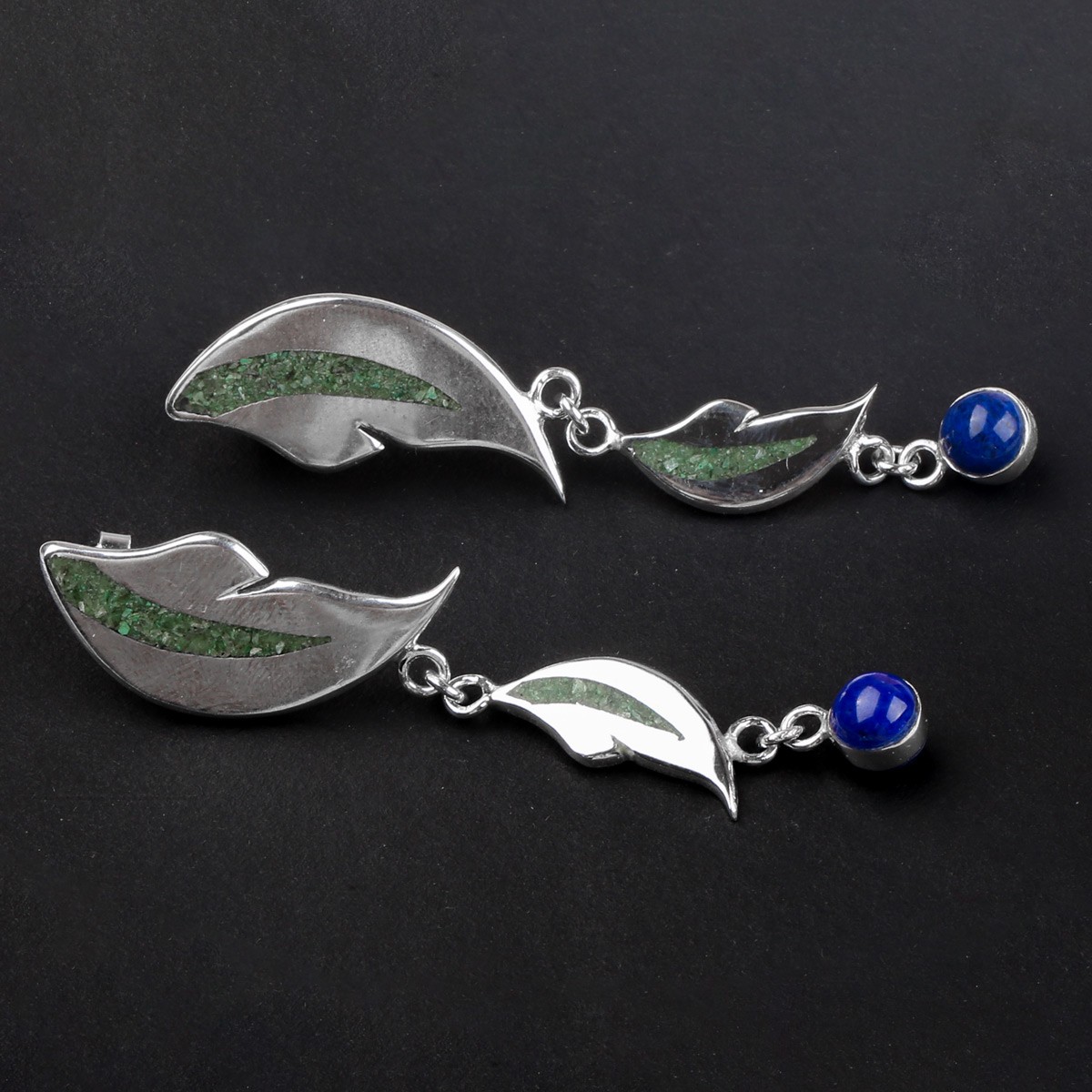 Leaf Design Jewelry Set of Necklace & Earrings 3