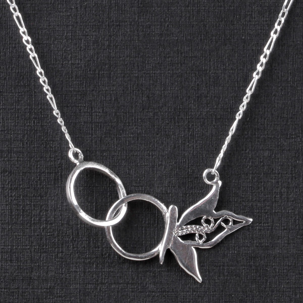 Half Butterfly Design Silver Made Necklace 2