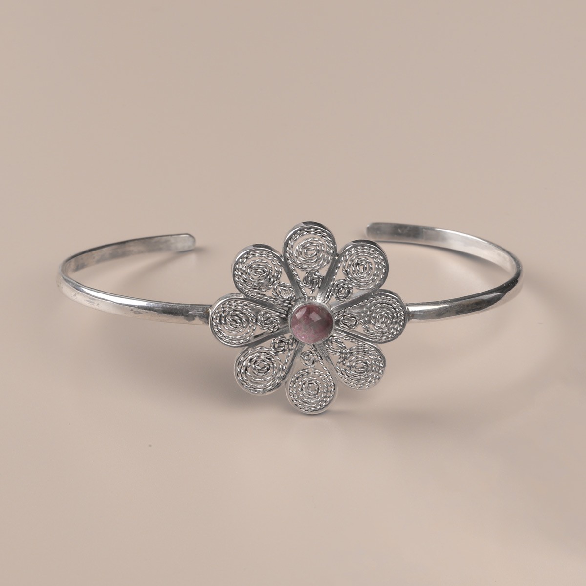 Egg-Plant Florid Women Bracelet| Silver Handmade Bracelet 2