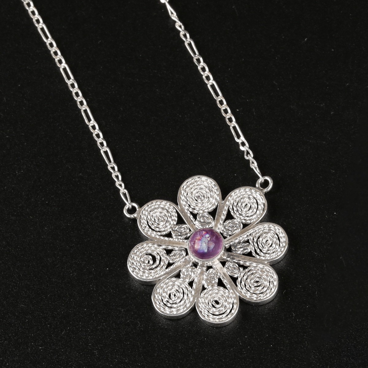 Flower Design Necklace| Florid Egg-plant Necklace 2