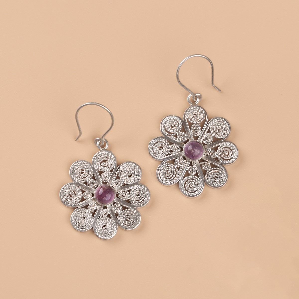 Flower Design Earrings| Florid Egg-Plant Beautiful Earrings 1