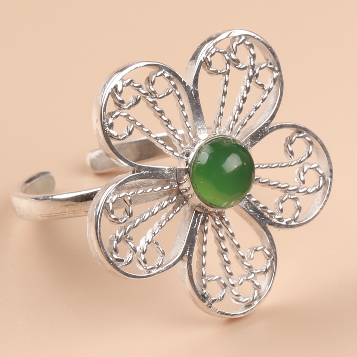 Flower agate ring| Women's Handmade Ring 2
