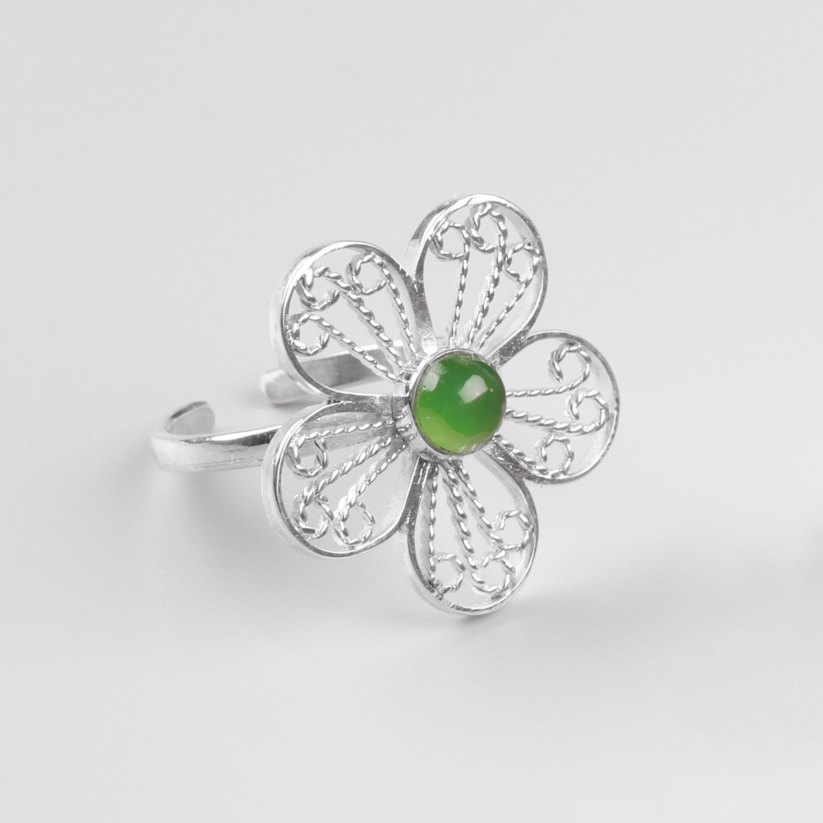 Flower agate ring| Women's Handmade Ring 4