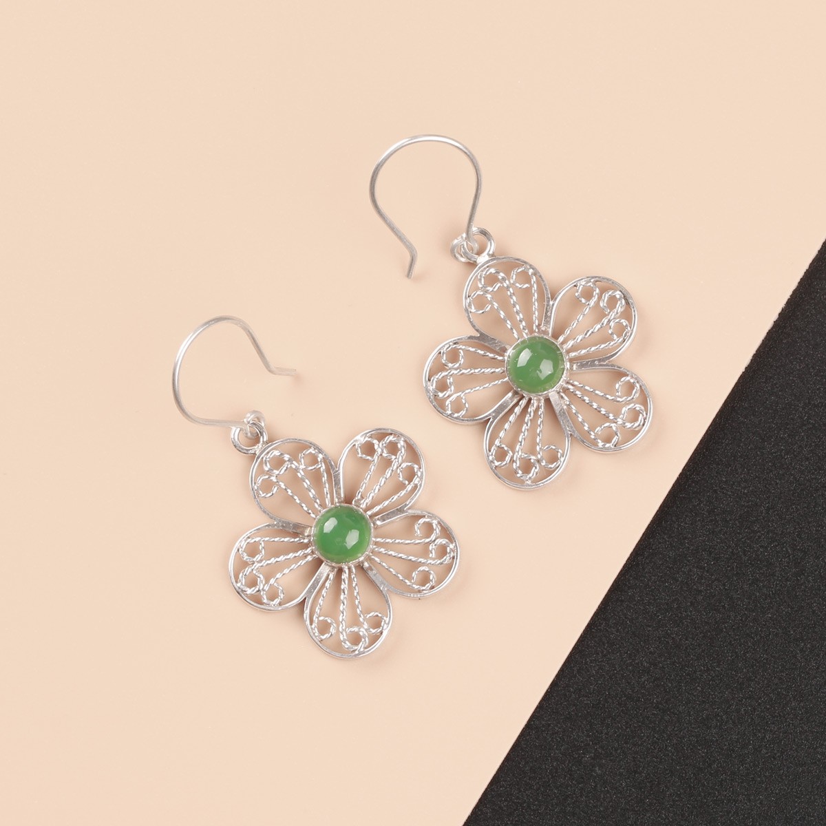 Green Agate Women Earrings 2