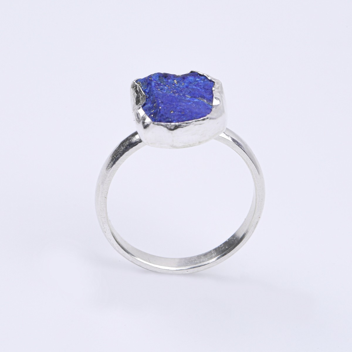 Rough Lapis Jewelry Ring | Straight Silver Ring 2