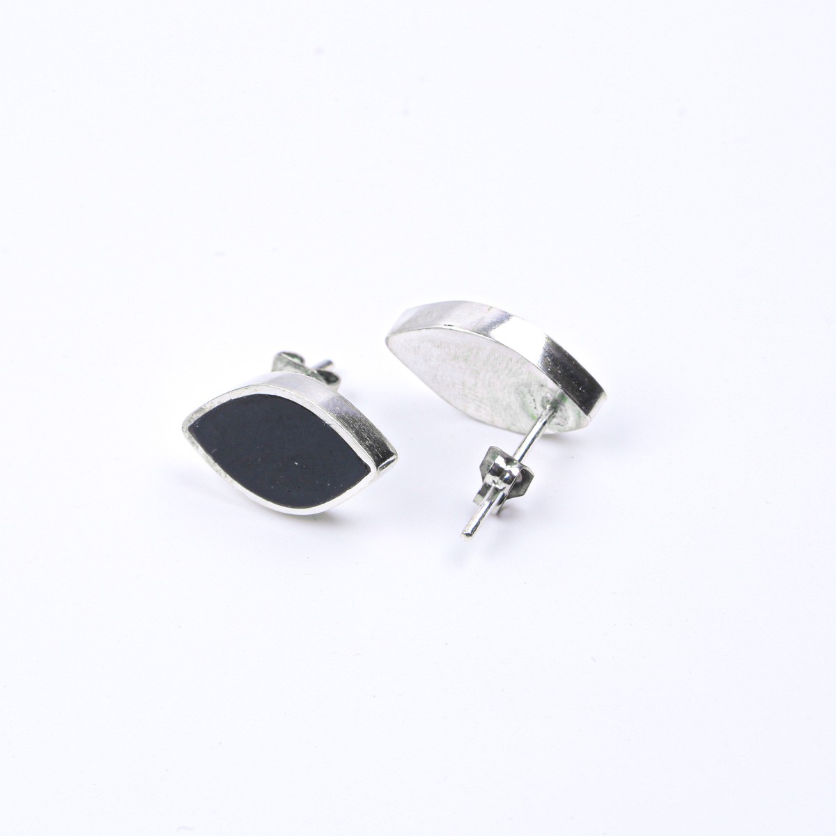 Minimal Agate Jewelry Set | Silver Lariat Necklace, Ring and Studs 6