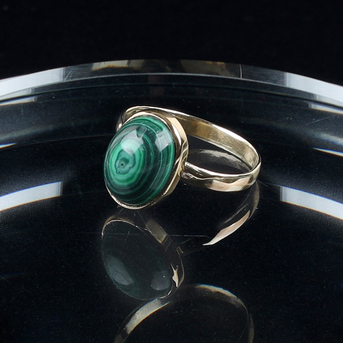 Malachite Round Ring | Sterling Silver Ring  1