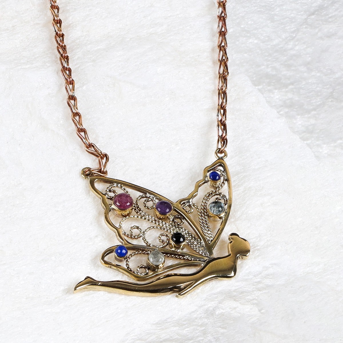 Peridot Ruby & Lapis Faire Necklace 2