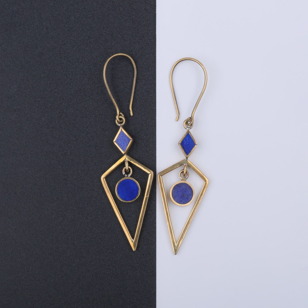Lapis Brass Earrings | Hook Earrings 1