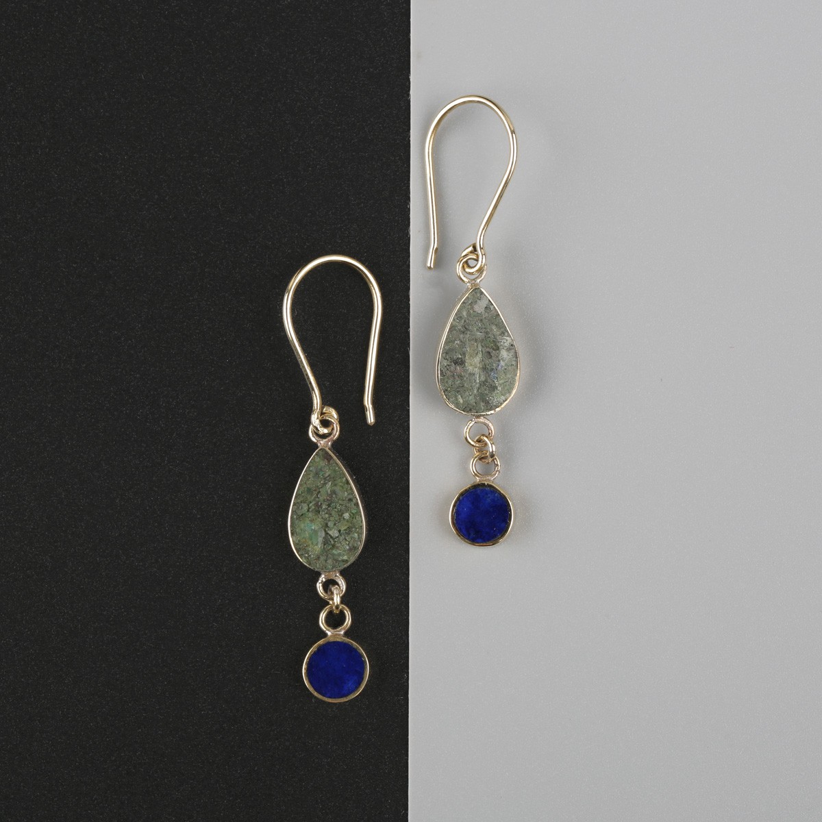 Bamyan Turquoise & Lapis Earrings | Dangle Earrings 1