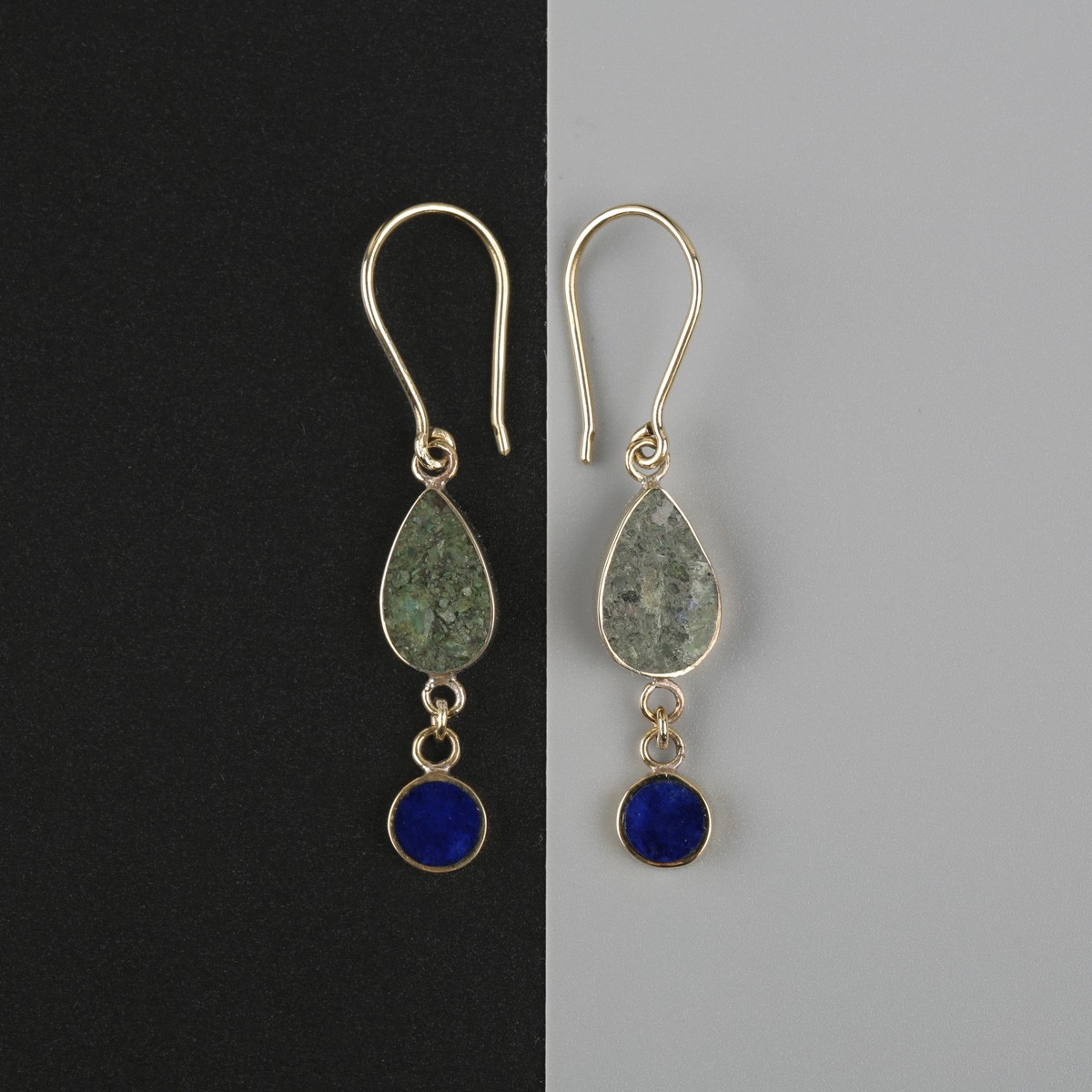Bamyan Turquoise & Lapis Earrings | Dangle Earrings 2