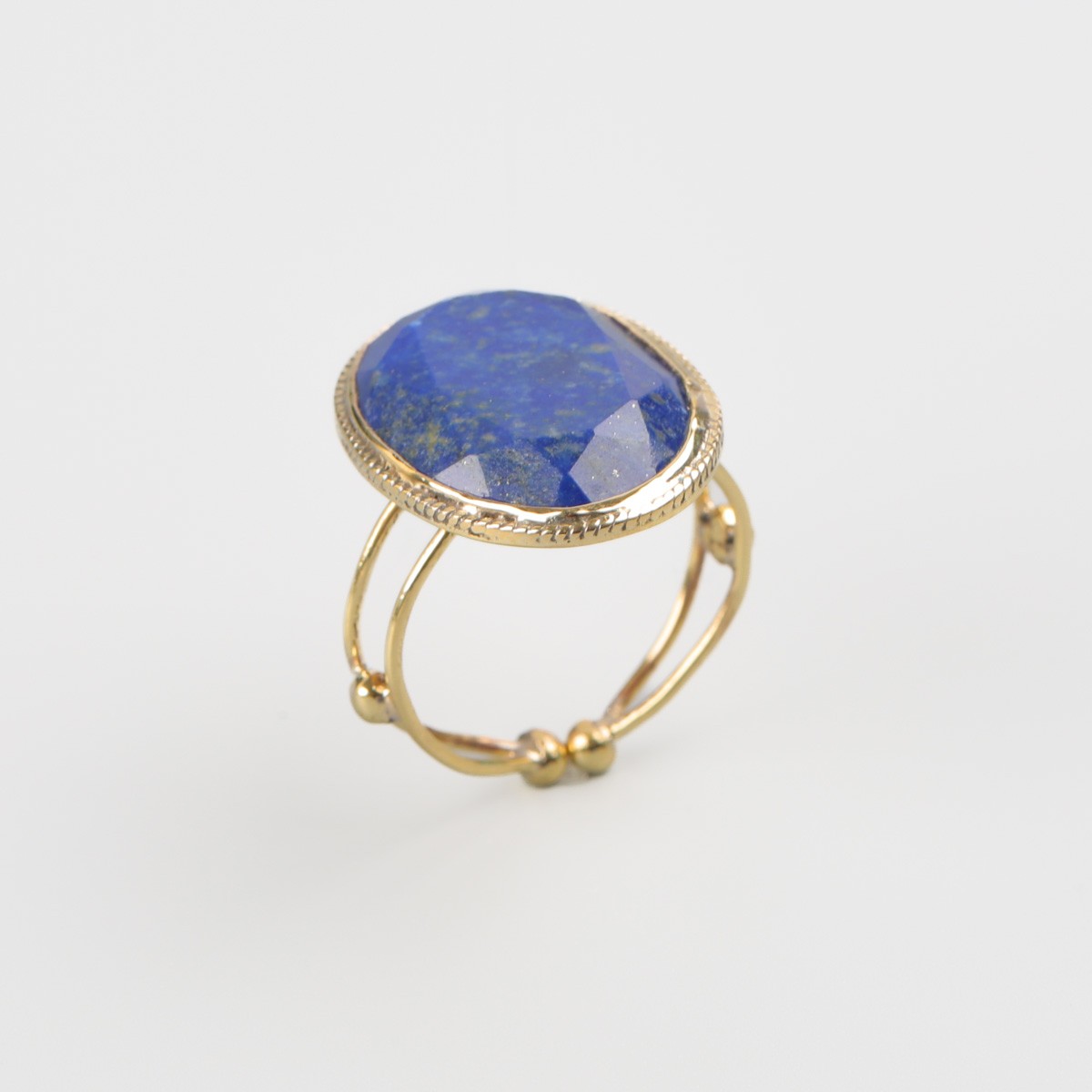 Lapis Ring | Round Flair Ring Handmade 1