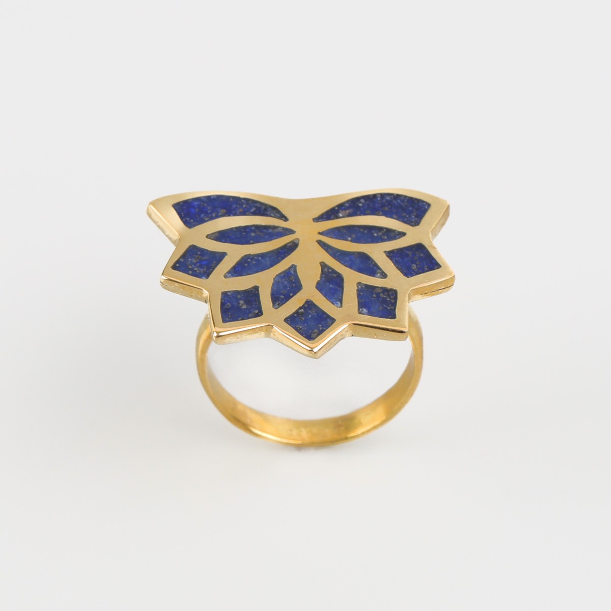 Floral Cut Ring | Lapis Brass Ring 2