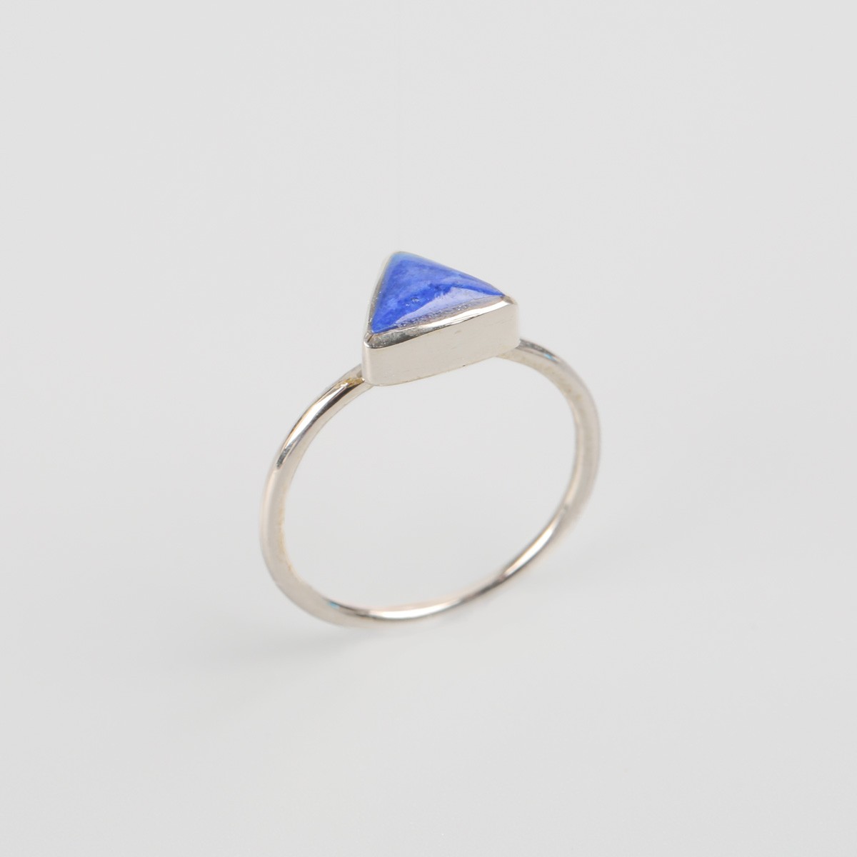 Silver Lapis Ring | Triangle Cut Ring 1