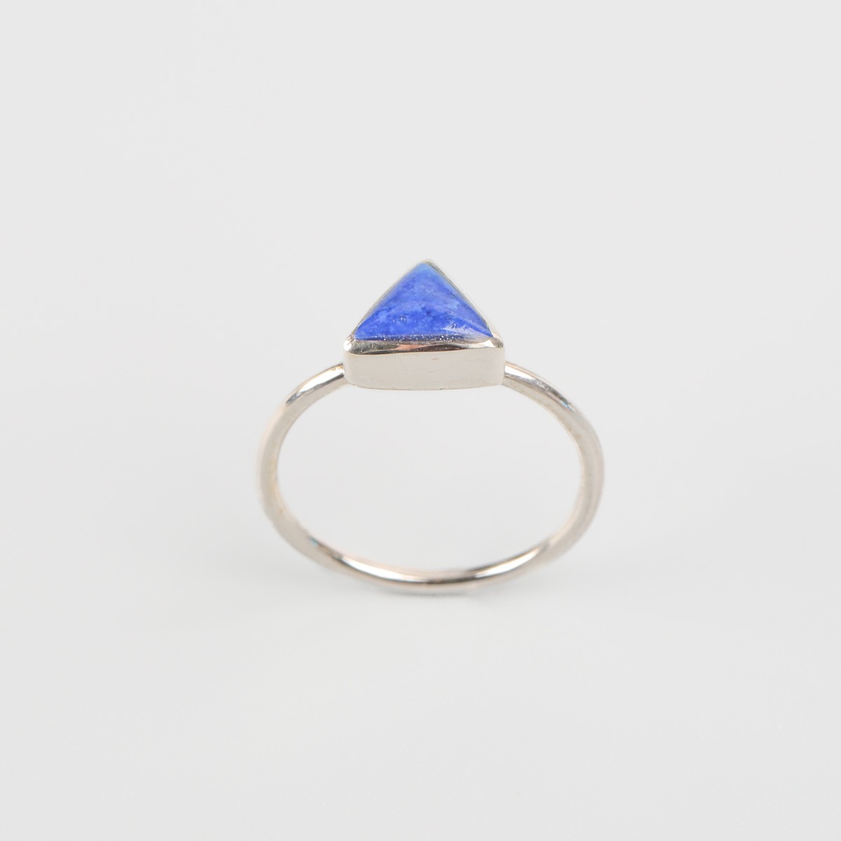 Silver Lapis Ring | Triangle Cut Ring 2
