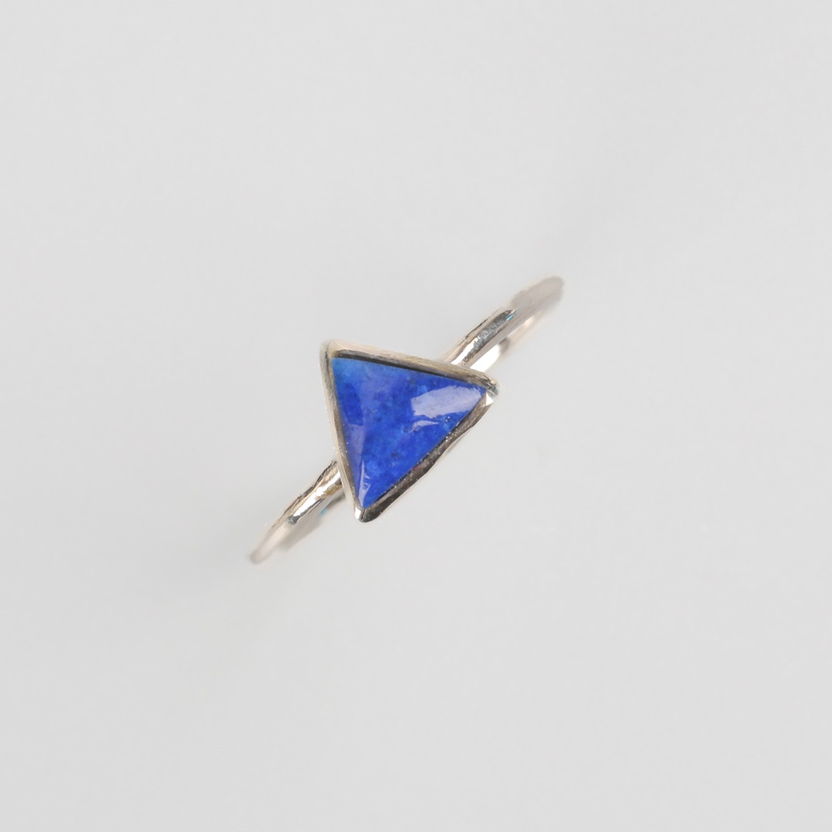 Silver Lapis Ring | Triangle Cut Ring 3