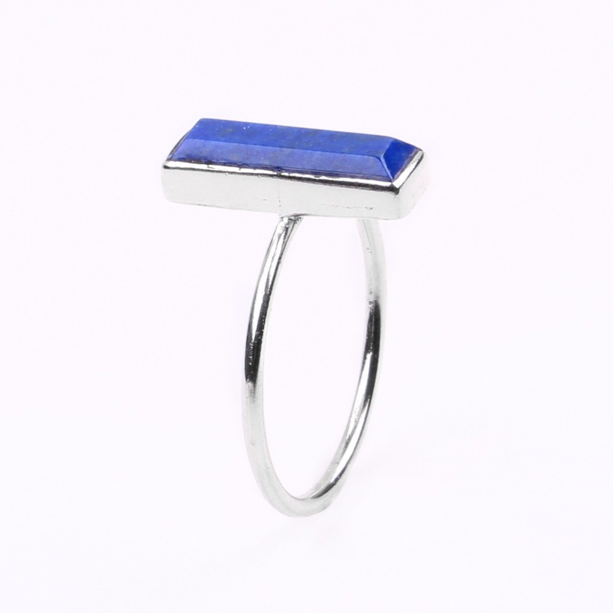 Lapis Silver Ring | Rectangle Cut Ring  2