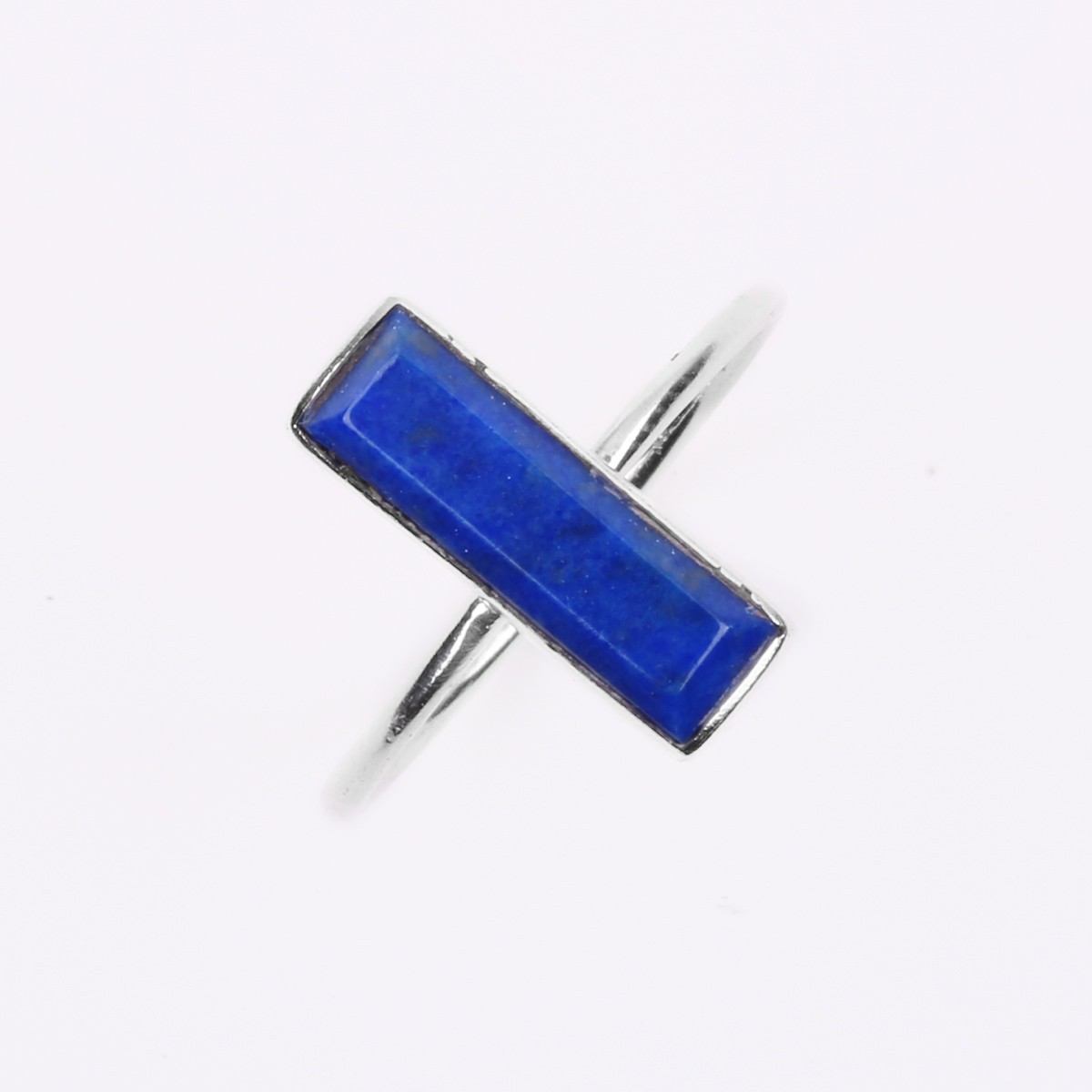 Lapis Silver Ring | Rectangle Cut Ring  3