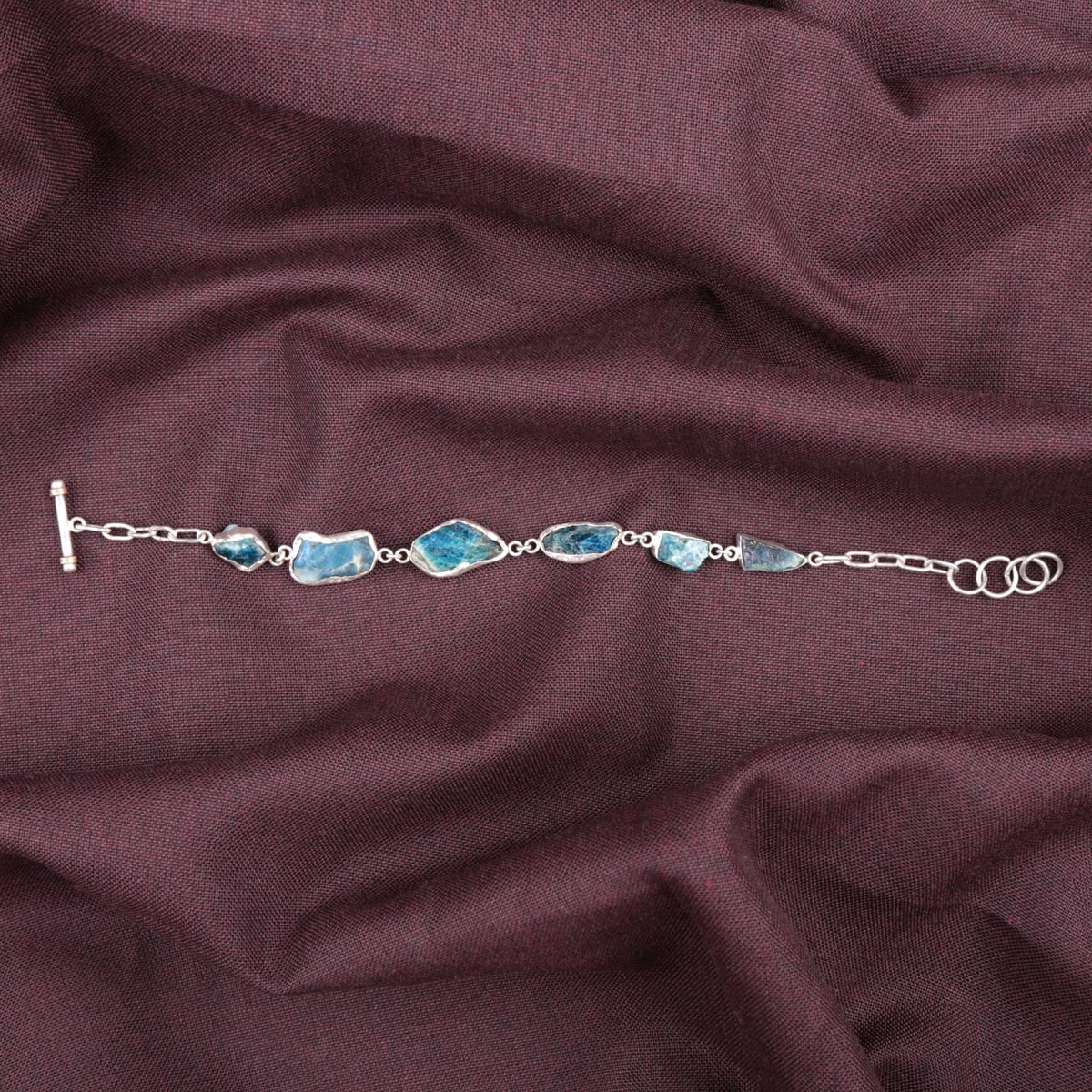 Afghanite Stone Chain Bracelet | Silver Birthstone Bracelet 2
