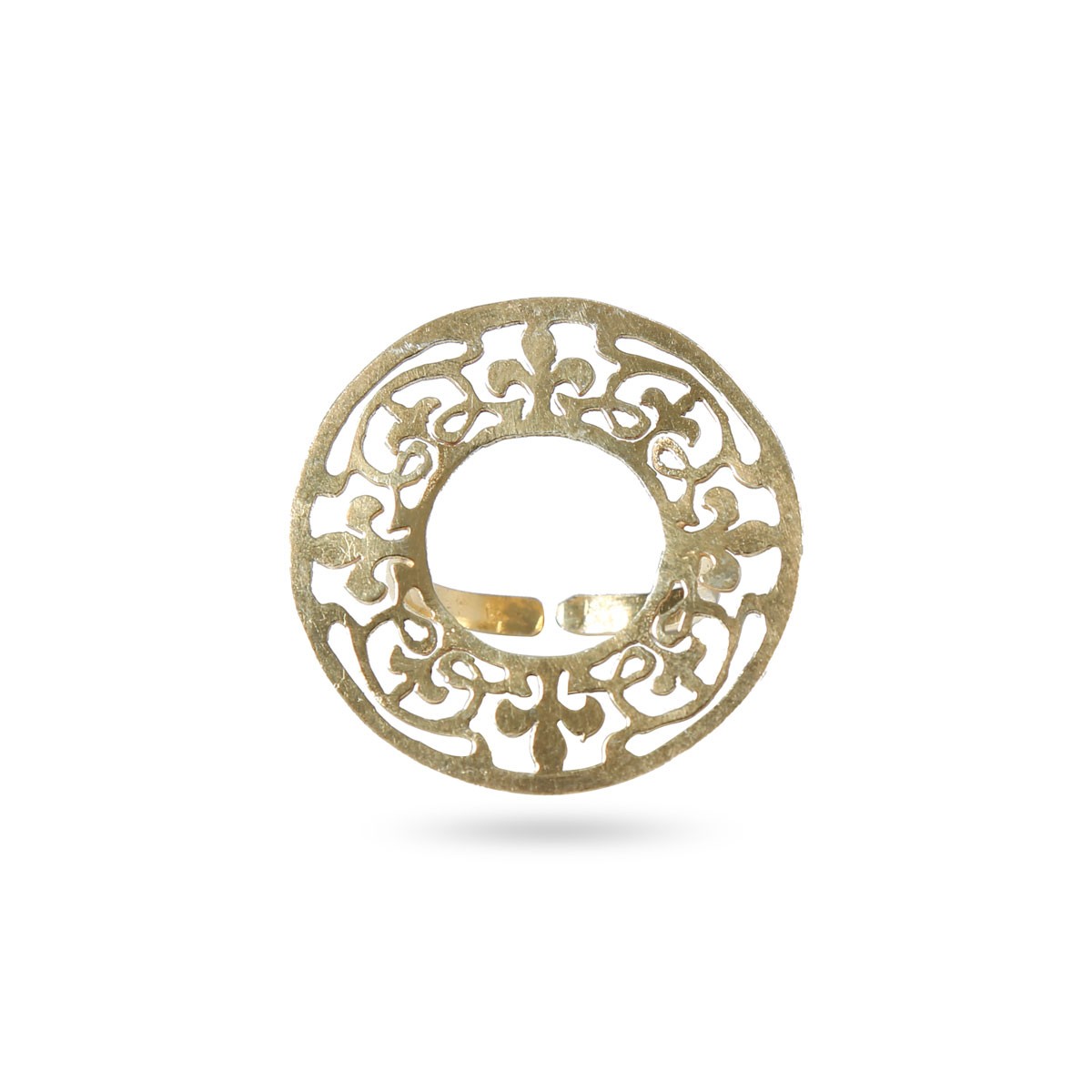 Circular Gold Plated Ring | Brass Engraved Ring 2
