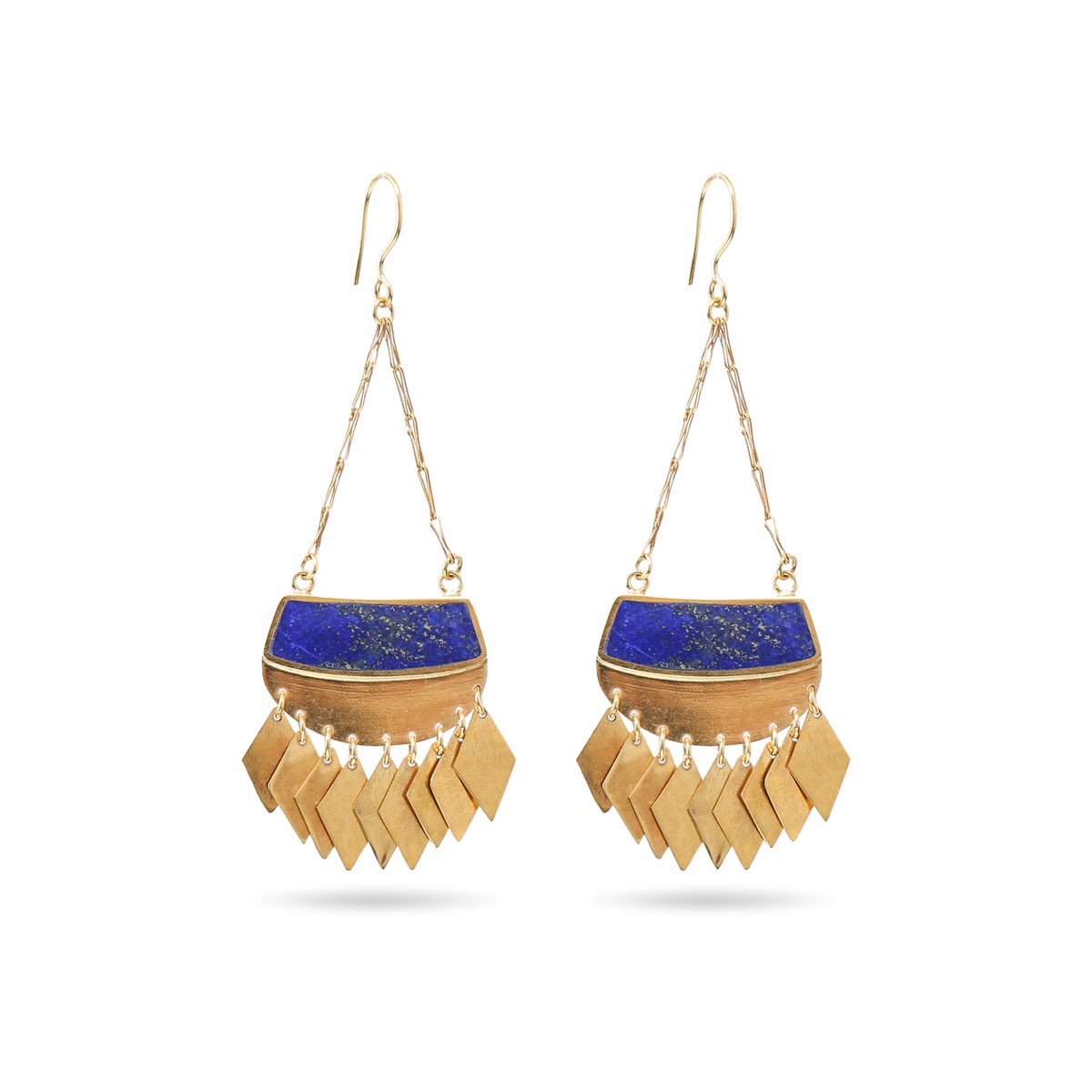 Lapis Lazuli Stone Silver Jewelry Set | Vintage Drop Pendant, Earrings 3
