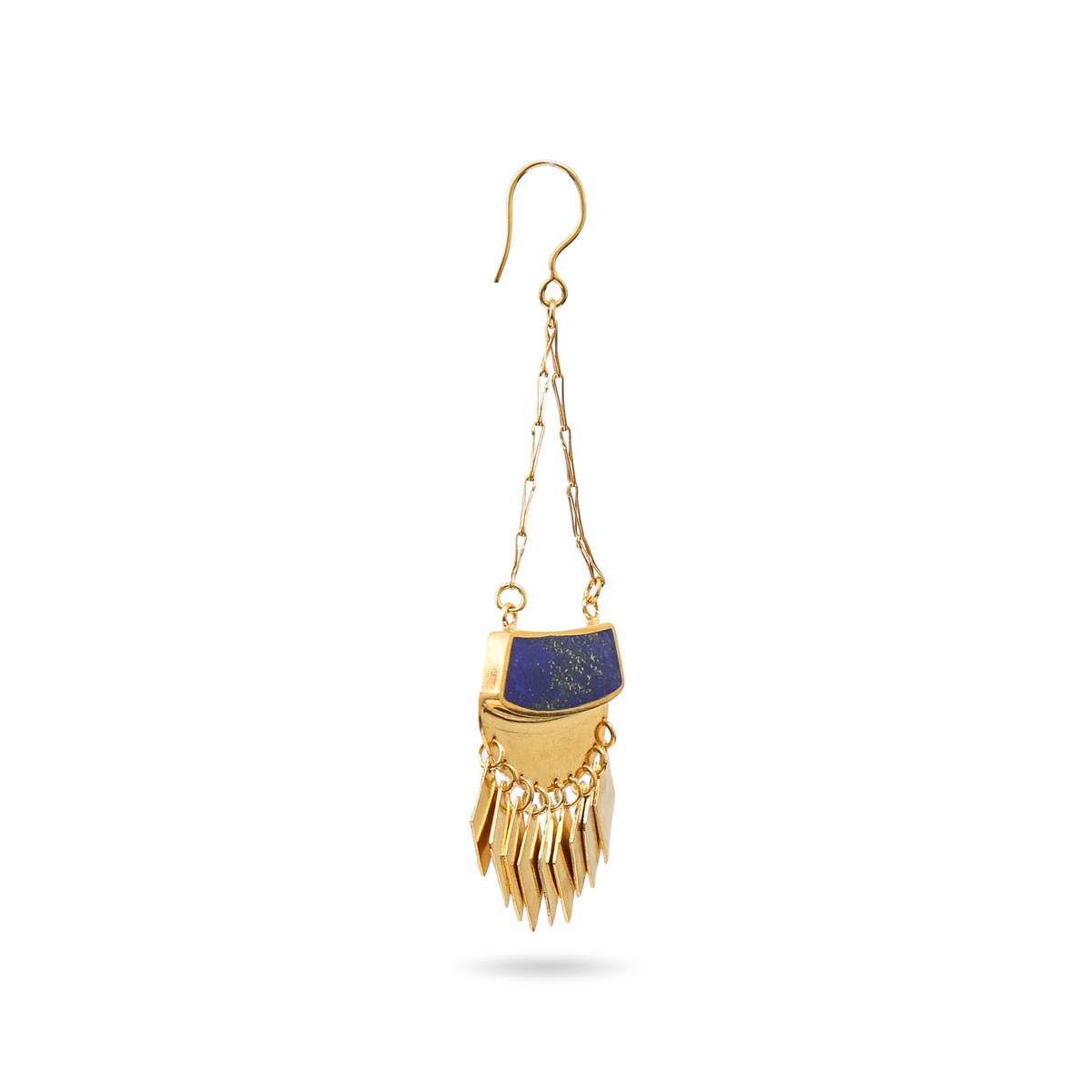 Lapis Lazuli Stone Earrings | Gold Plated Dangle Earrings 2