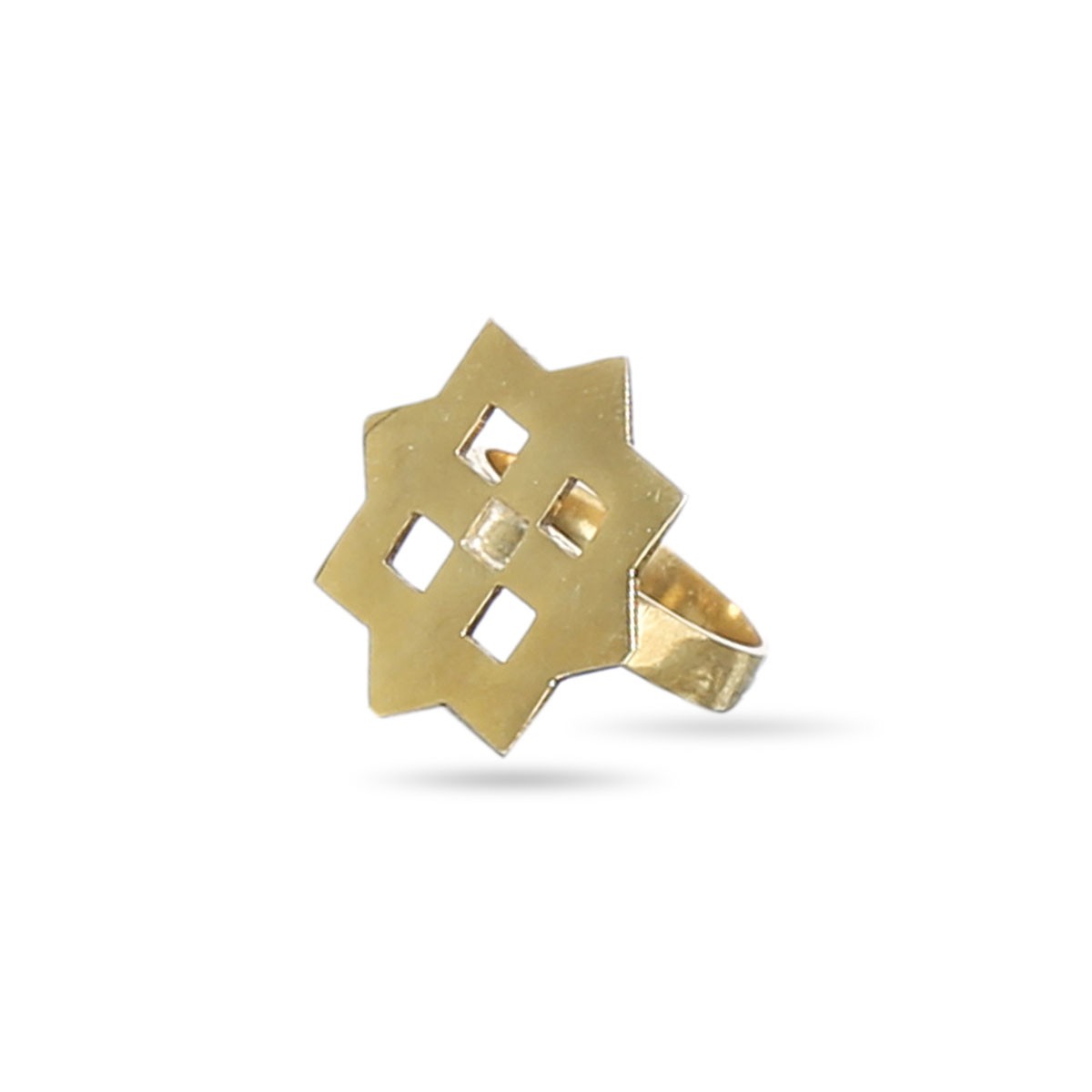 Gold Plated Ring | Floral Style Brass Ring 1