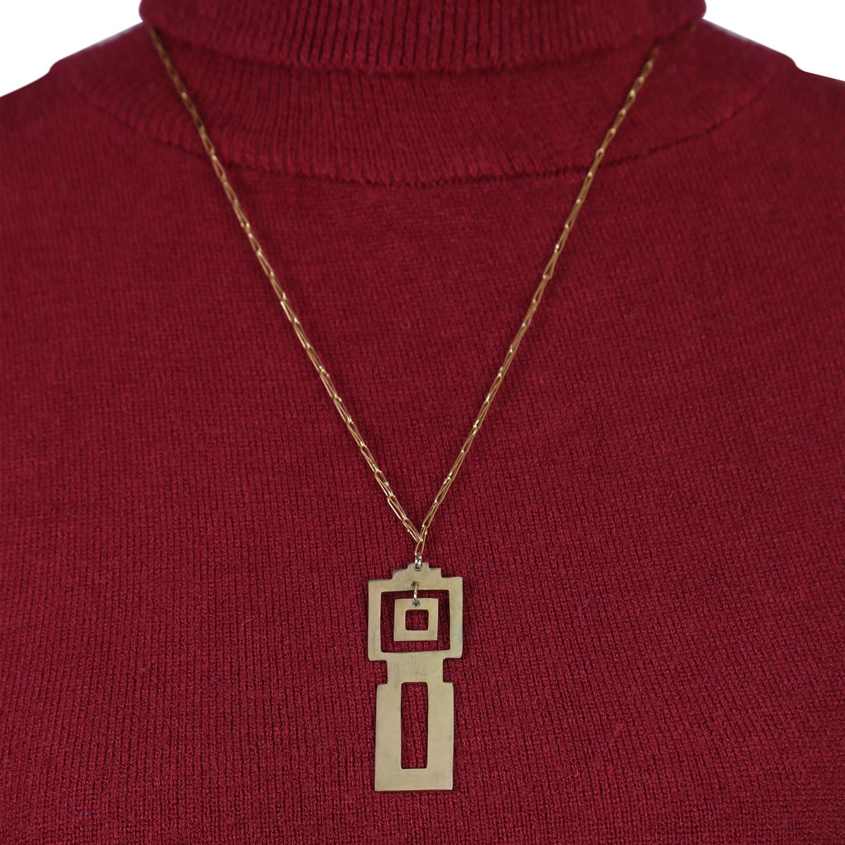Gold Plated Drop Pendant | Afrah Sautoir Locket 4