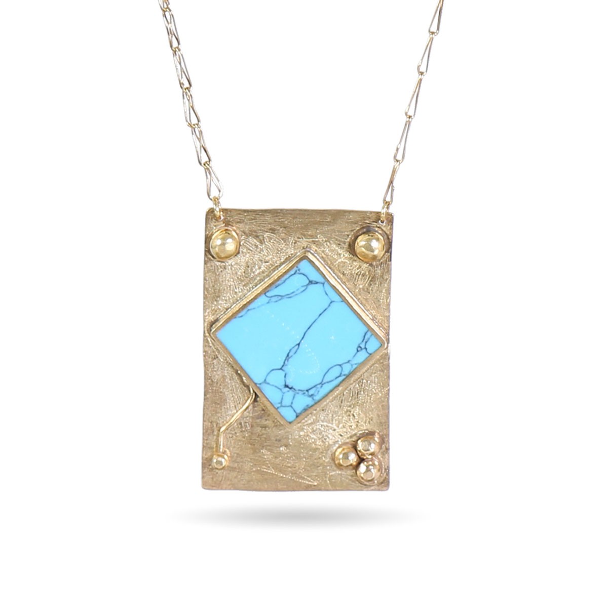 Blue Turquoise Stone Pendant | Murad Khani Style Locket 2