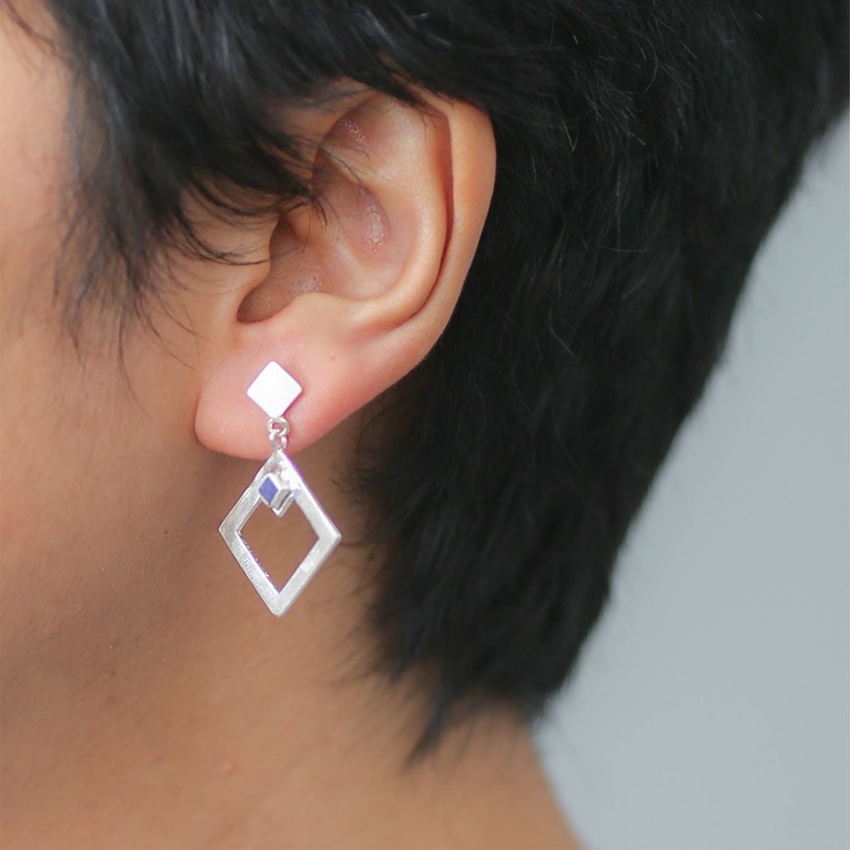 Blue Lapis Lazuli Jewelry Set | Silver Necklace, Earrings & Ring 3