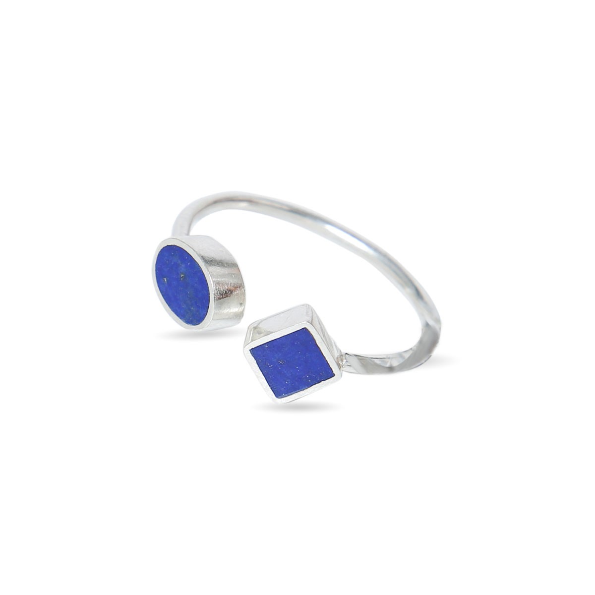 Lapis Lazuli Cuff Ring | Silver Two Stone Ring 1