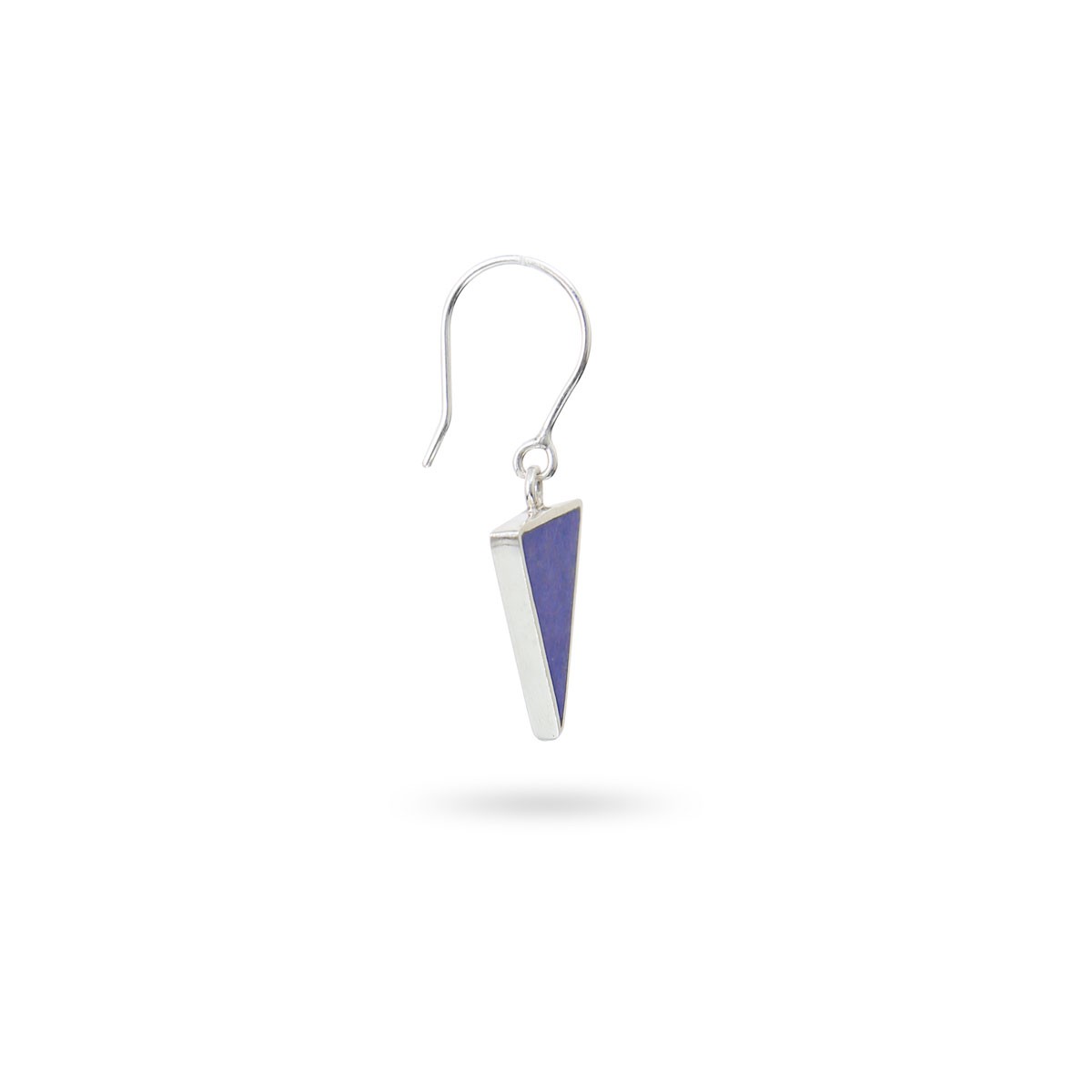 Lapis Stone Triangle Earrings | Silver Dangle Hook Earrings 2
