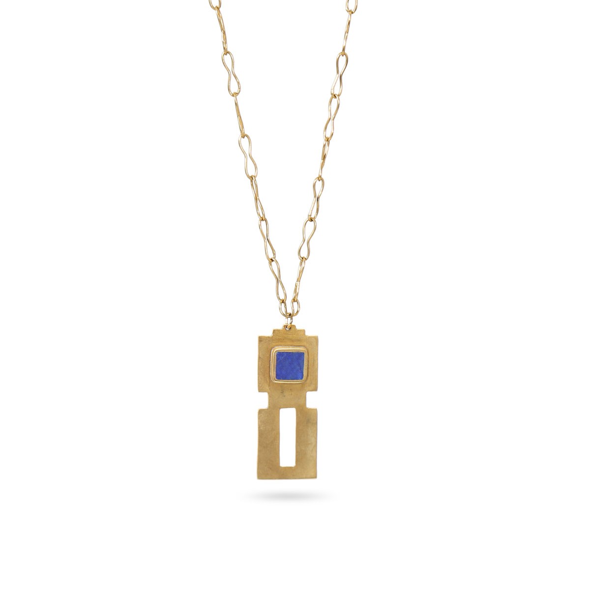 Blue Lapis Lazuli jewelry Set | Gold Plated Pendant, Earrings & Bracelet 2
