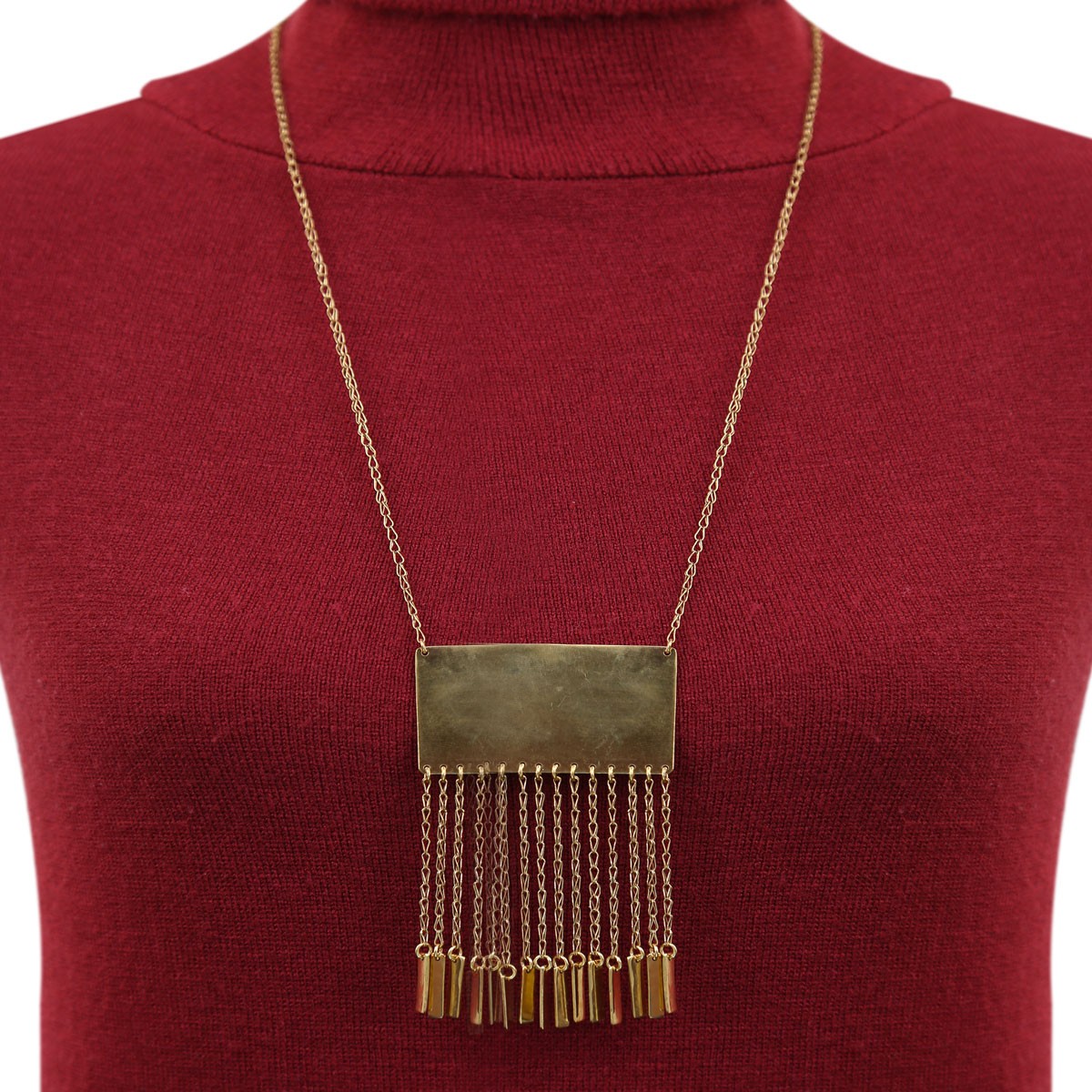 Turkmen Gold Plated Necklace | Drop Chime Pendant Necklace 1