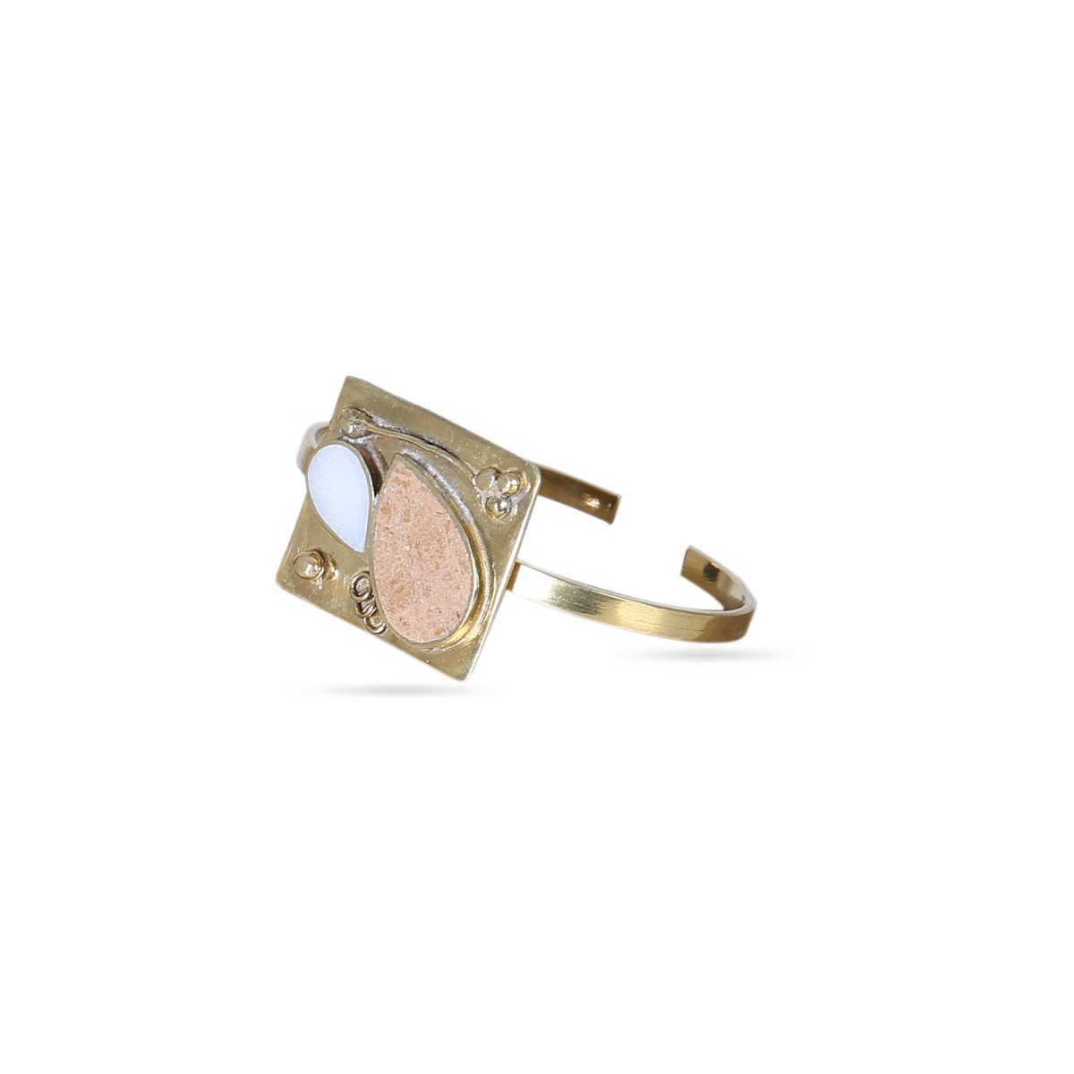 Marble Open Bangle Bracelet | Gold Plated Cuff Bracelet 1