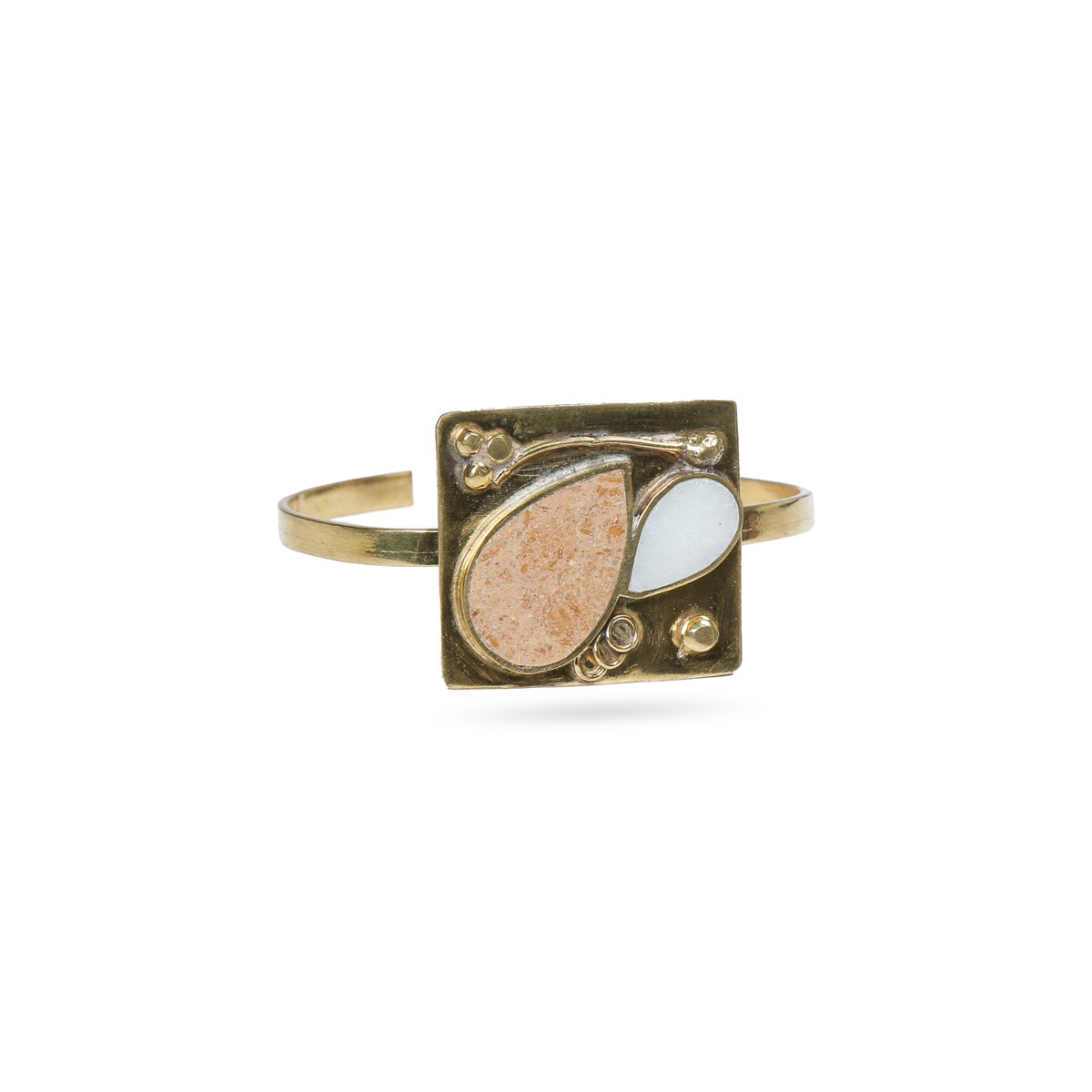 Marble Open Bangle Bracelet | Gold Plated Cuff Bracelet 2