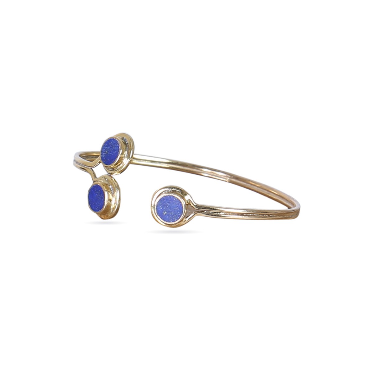 Lapis Stone Bracelet & Ring Set | Gold Plated Cuff Bracelet & Ring 2