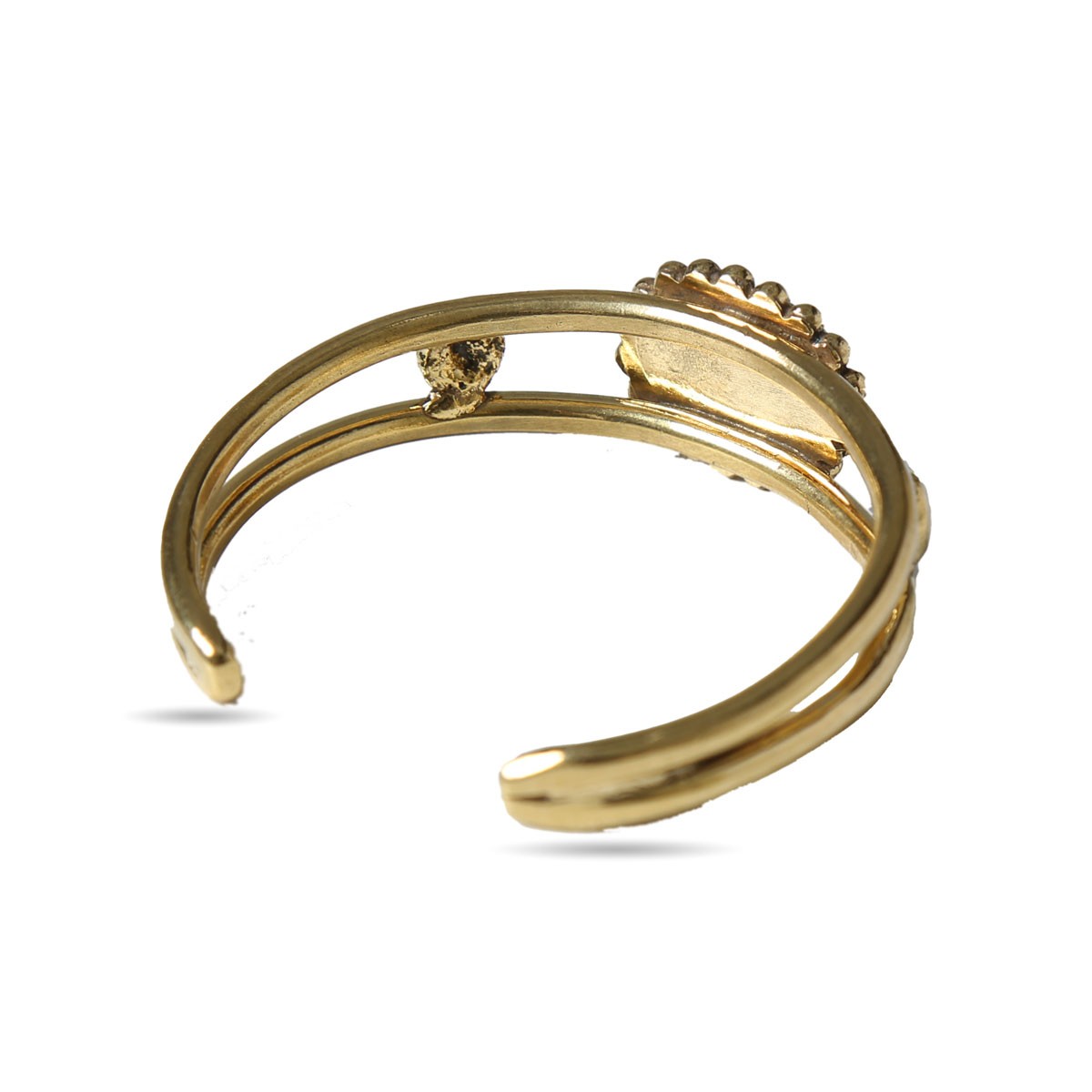 Green Agate Stone Cuff Bracelet | Gold Plated Birthstone Bracelet 3