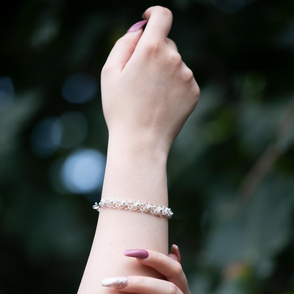 Flower Style Bracelet | Silver Chain Bracelet 3
