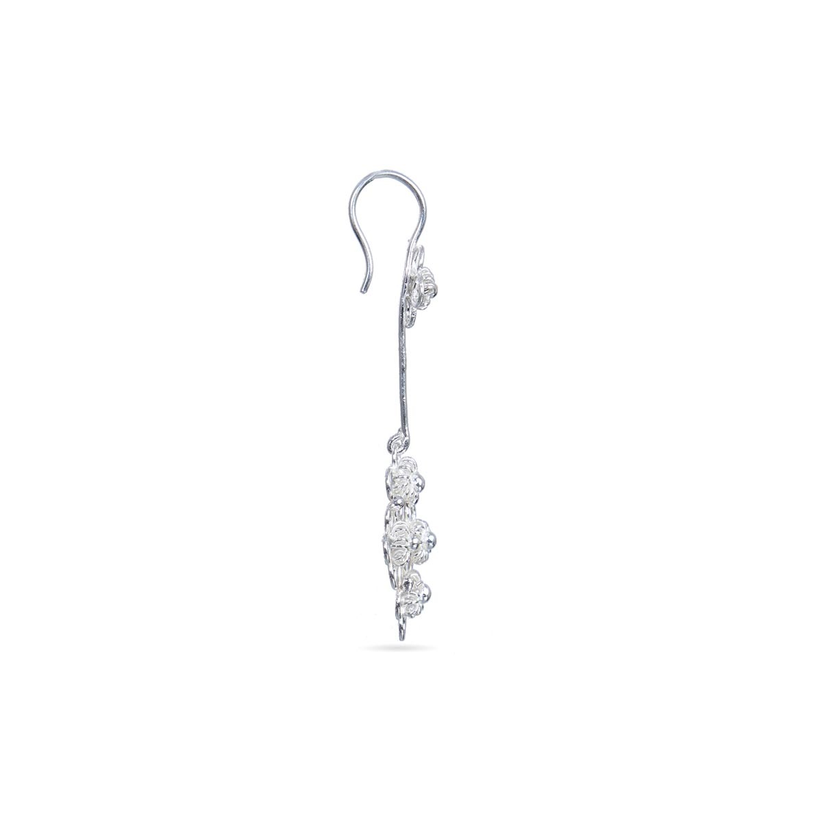 Flower Style Dangle Earrings | Silver Shoulder Earrings 2