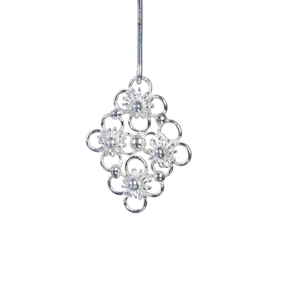 Flower Style Dangle Earrings | Silver Shoulder Earrings 3
