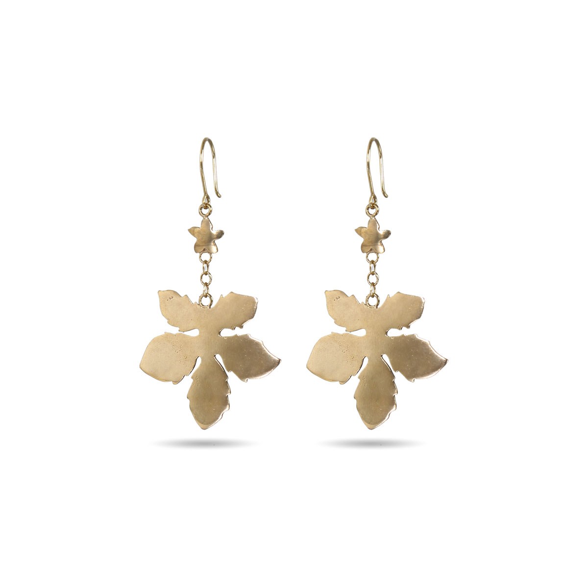 Gold Plated Dangle Earrings | Petal Style Hook Earrings 1