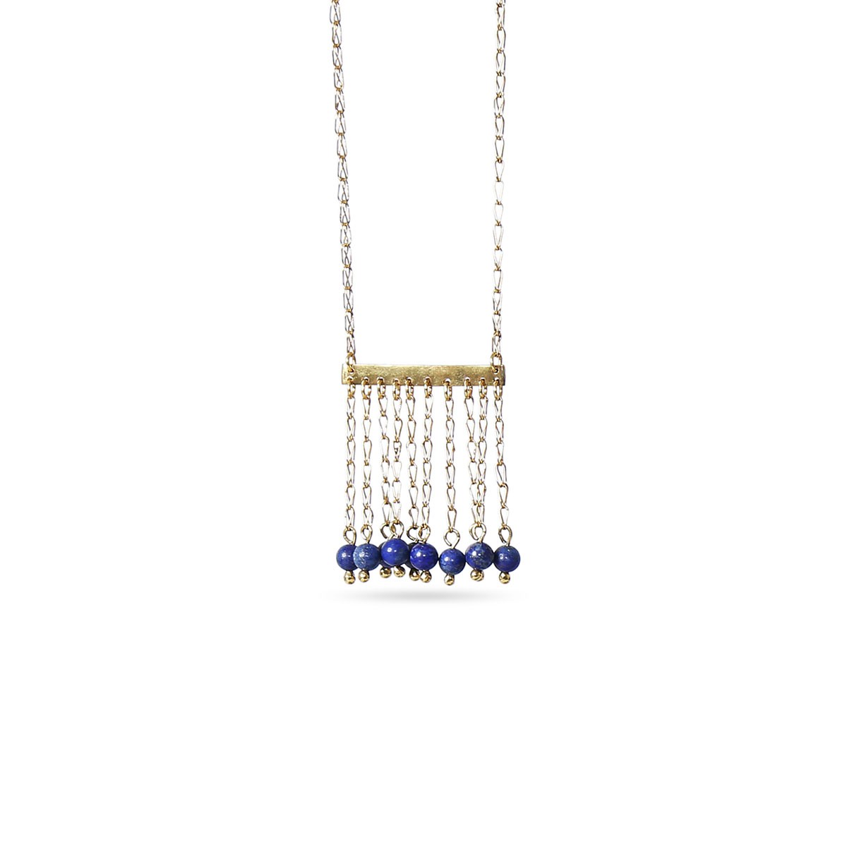 Lapis Lazuli Stone Jewelry Set | Gold Plated Pendant, Earrings, Ring & Bracelet 2