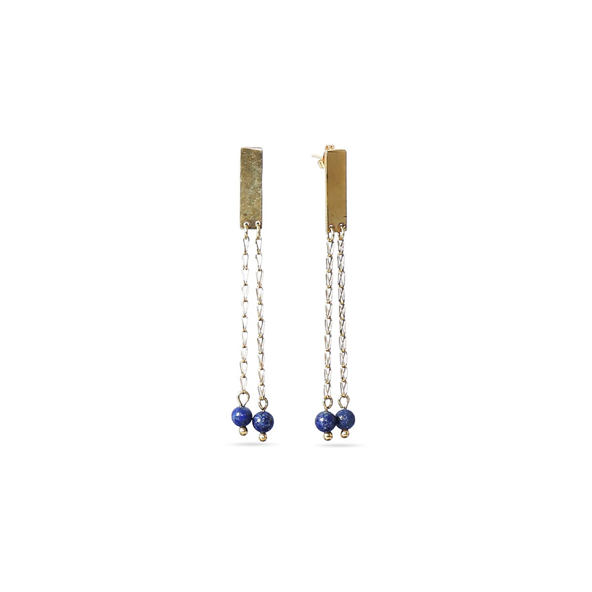 Lapis Lazuli Stone Jewelry Set | Gold Plated Pendant, Earrings, Ring & Bracelet 3
