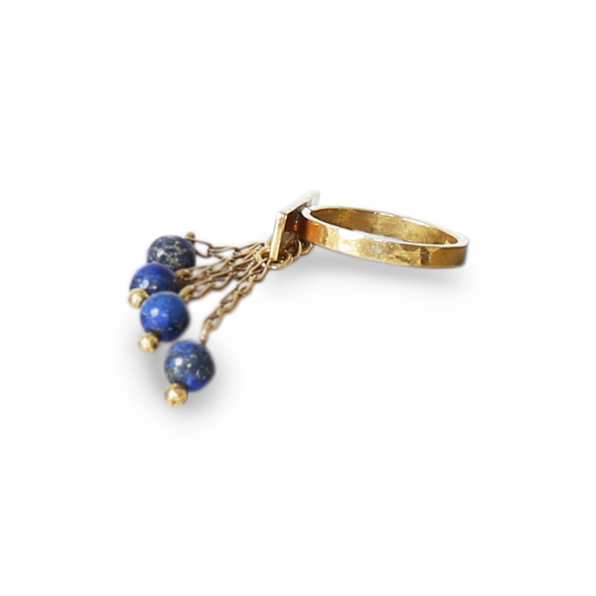 Lapis Stone Beaded Ring | Gold Plated Ring 3