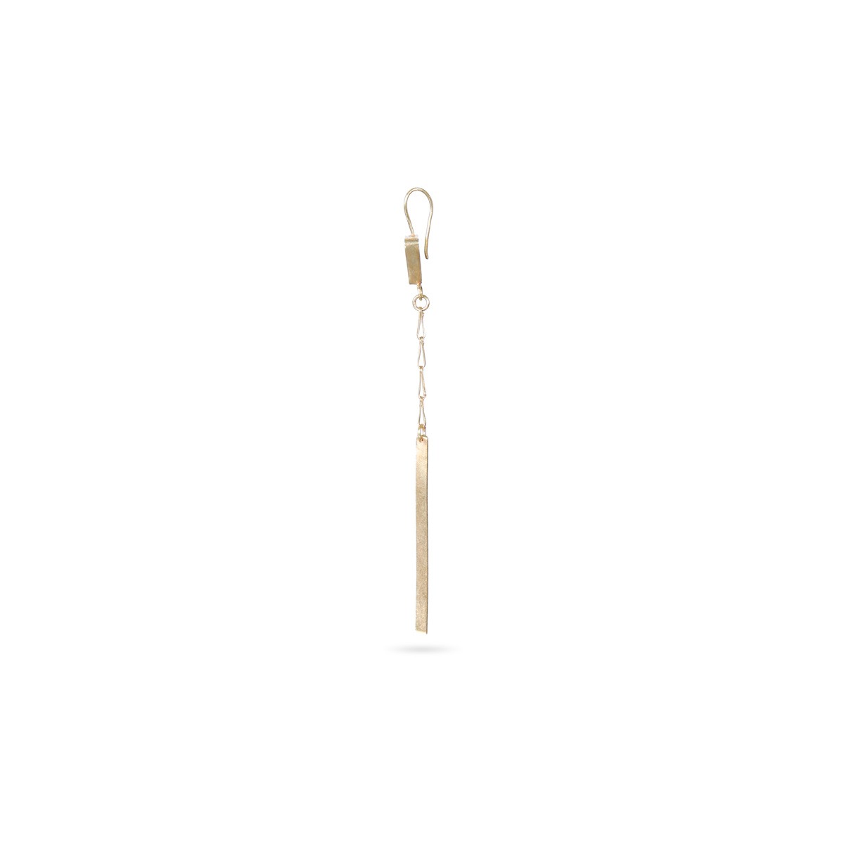 Black Tourmaline Triangle Earrings | Gold Plated Shoulder Earrings 2