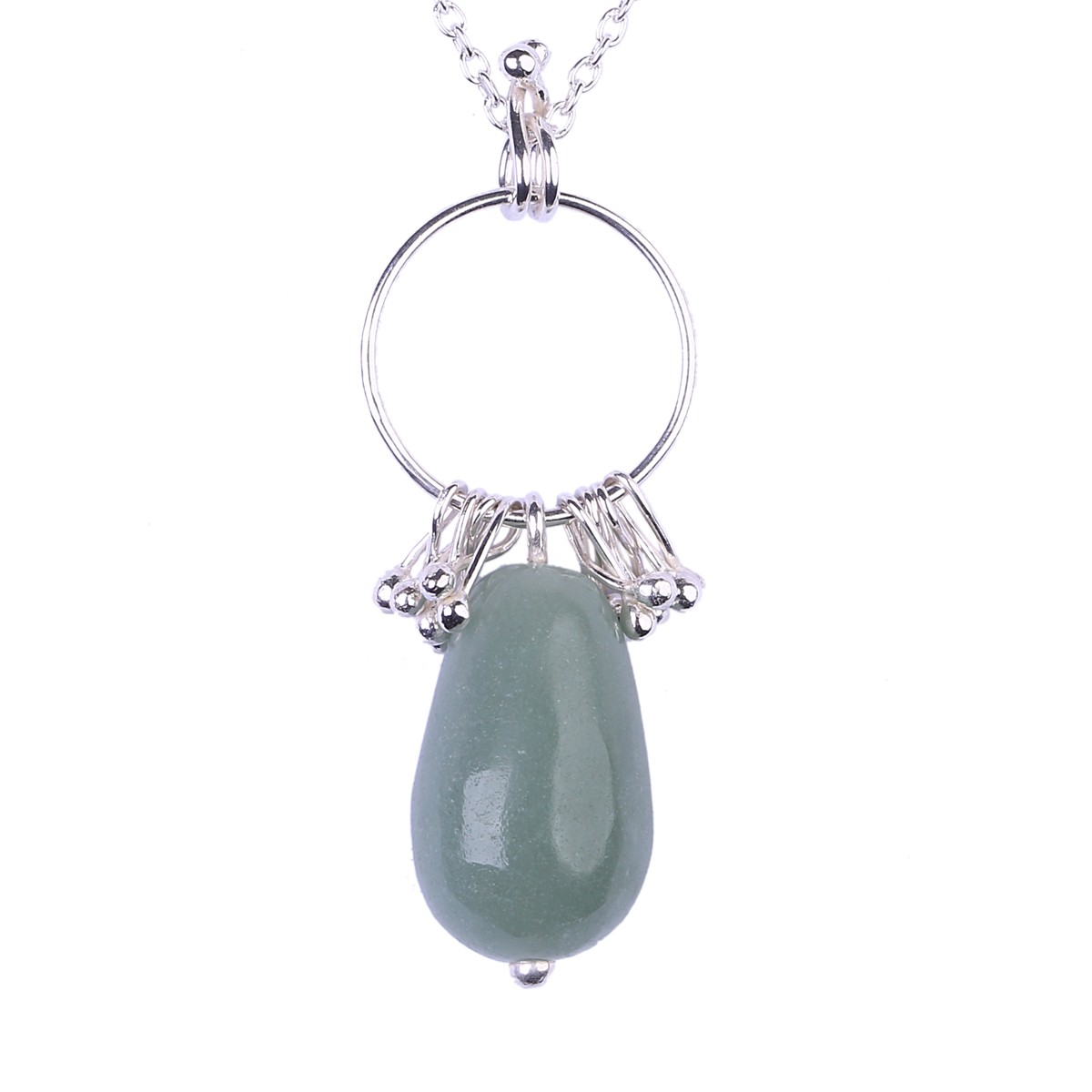 Jade Silver Pendant | Teardrop Chain Locket 2